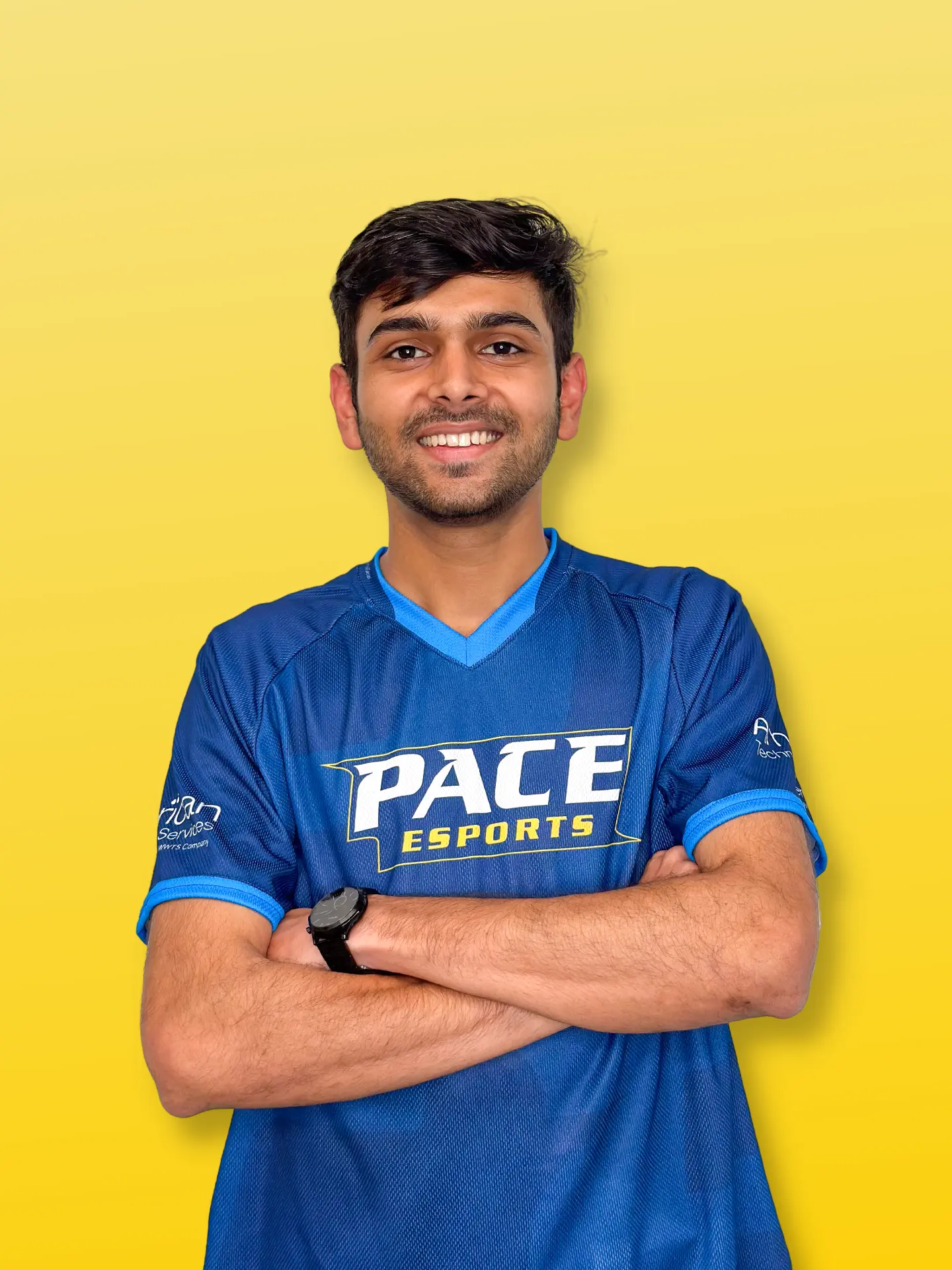 Om Gaikhe in a Pace Esports jersey